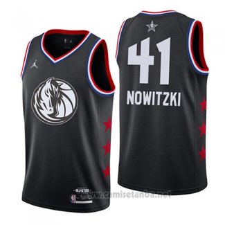 Camiseta All Star 2019 Dallas Mavericks Dirk Nowitzki #41 Negro