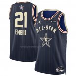 Camiseta All Star 2024 Philadelphia 76ers Joel Embiid NO 21 Azul
