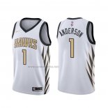 Camiseta Atlanta Hawks Justin Anderson #1 Ciudad Blanco