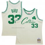 Camiseta Boston Celtics Larry Bird NO 33 Mitchell & Ness Chainstitch Crema
