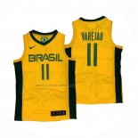 Camiseta Brasil Anderson Varejao #11 2019 FIBA Baketball World Cup Amarillo