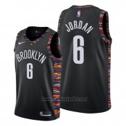 Camiseta Brooklyn Nets Deandre Jordan #6 Ciudad Negro