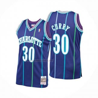 Camiseta Charlotte Hornets Dell Curry NO 30 Mitchell & Ness 1994-95 Azul