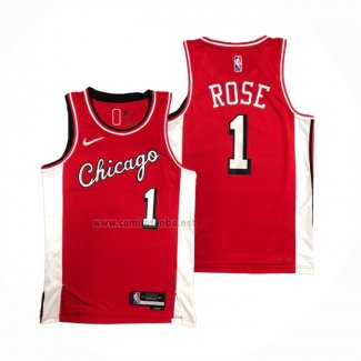 Camiseta Chicago Bulls Derrick Rose #1 Ciudad 2021-22 Rojo