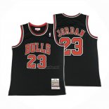 Camiseta Chicago Bulls Michael Jordan NO 23 Autentico 1997-98 Negro