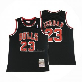 Camiseta Chicago Bulls Michael Jordan NO 23 Autentico 1997-98 Negro