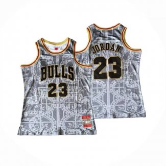 Camiseta Chicago Bulls Michael Jordan NO 23 Mitchell & Ness 1997-98 Blanco