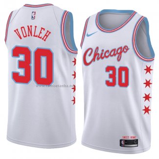 Camiseta Chicago Bulls Noah Vonleh #30 Ciudad 2018 Blanco