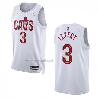 Camiseta Cleveland Cavaliers Caris Levert #3 Association 2022-23 Blanco