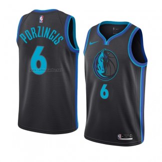 Camiseta Dallas Mavericks Kristaps Porzingis #6 Ciudad 2018-19 Azul