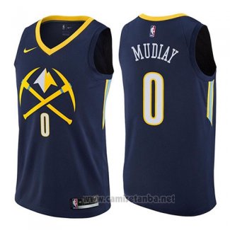 Camiseta Denver Nuggets Emmanuel Mudiay #0 Ciudad 2017-18 Azul