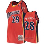 Camiseta Golden State Warriors Alfonzo Mckinnie #28 2009-10 Hardwood Classics Naranja