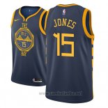 Camiseta Golden State Warriors Damian Jones #15 Ciudad 2018-19 Azul