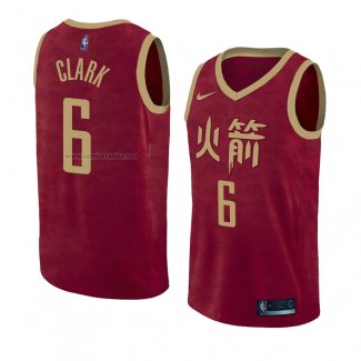 Camiseta Houston Rockets Gary Clark #6 Ciudad 2018-19 Rojo