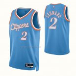 Camiseta Los Angeles Clippers Kawhi Leonard #2 Ciudad 2021-22 Azul