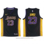 Camiseta Los Angeles Lakers Lebron James #23 2017-18 Negro