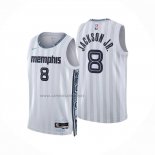 Camiseta Memphis Grizzlies Jackson Jr. NO 8 Ciudad 2025-26 Blanco