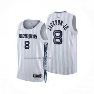 Camiseta Memphis Grizzlies Jackson Jr. NO 8 Ciudad 2025-26 Blanco