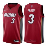 Camiseta Miami Heat Dwyane Wade #3 Statement 2017-18 Rojo