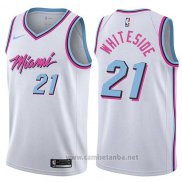 Camiseta Miami Heat Hassan Whiteside #21 Ciudad 2017-18 Blanco