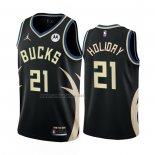 Camiseta Milwaukee Bucks Jrue Holiday #21 Statement 2022-23 Negro