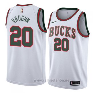 Camiseta Milwaukee Bucks Rashad Vaughn #20 Classic 2018 Blanco