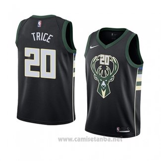 Camiseta Milwaukee Bucks Travis Trice #20 Statement 2018 Negro