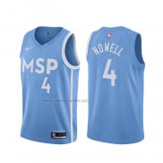 Camiseta Minnesota Timberwolves Jaylen Nowell #4 Ciudad 2019-20 Azul