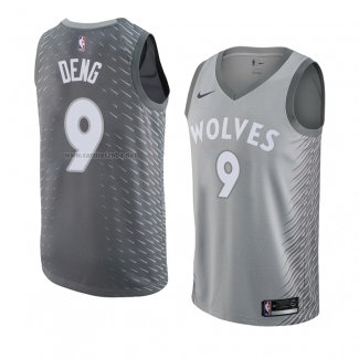 Camiseta Minnesota Timberwolves Luol Deng #9 Ciudad 2018 Gris