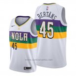 Camiseta New Orleans Pelicans Dairis Bertans #45 Ciudad Blanco