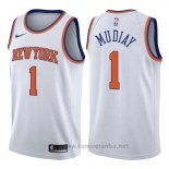 Camiseta New York Knicks Emmanuel Mudiay #1 Association 2017-18 Blanco