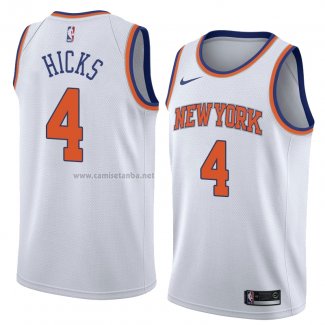 Camiseta New York Knicks Isaiah Hicks #4 Statement 2018 Blanco