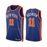 Camiseta New York Knicks Jalen Brunson #11 Ciudad 2023-24 Azul