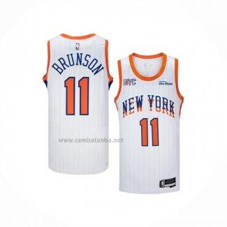 Camiseta New York Knicks Jalen Brunson #11 Ciudad 2024-25 Blanco