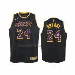 Camiseta Nino Los Angeles Lakers Kobe Bryant NO 24 Earned 2021-22 Negro