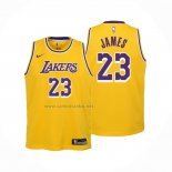 Camiseta Nino Los Angeles Lakers LeBron James #23 Icon 2022-23 Amarillo