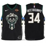 Camiseta Nino Milwaukee Bucks Giannis Antetokounmpo #34 Statement Harlry 2017-18 Negro