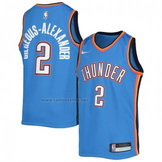 Camiseta Nino Oklahoma City Thunder Shai Gilgeous-Alexander #2 Icon 2021-22 Azul