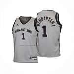 Camiseta Nino San Antonio Spurs Victor Wembanyama NO 1 Statement 2025-26 Gris