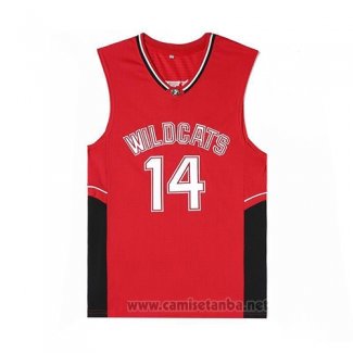 Camiseta Pelicula Wildcats Bolton #14 Rojo