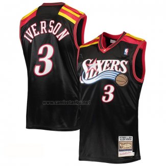 Camiseta Philadelphia 76ers Allen Iverson #3 Mitchell & Ness 2006 Negro