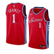 Camiseta Philadelphia 76ers Landry Shamet #1 Statement 2017-18 Rojo