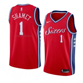 Camiseta Philadelphia 76ers Landry Shamet #1 Statement 2017-18 Rojo