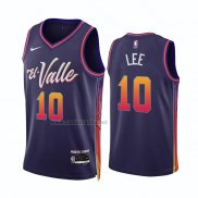 Camiseta Phoenix Suns Damion Lee NO 10 Ciudad 2023-24 Violeta