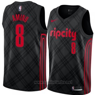 Camiseta Portland Trail Blazers Al Farouq Aminu #8 Ciudad 2018 Negro