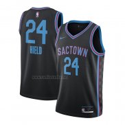 Camiseta Sacramento Kings Buddy Hield #24 Ciudad 2020-21 Negro