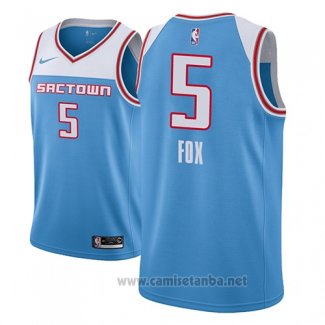 Camiseta Sacramento Kings De'aaron Fox #5 Ciudad 2018-19 Azul