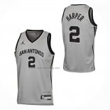 Camiseta San Antonio Spurs Dylan Harper NO 2 Statement 2025-26 Gris