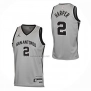 Camiseta San Antonio Spurs Dylan Harper NO 2 Statement 2025-26 Gris