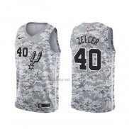 Camiseta San Antonio Spurs Tyler Zeller #40 Earned Camuflaje